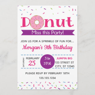 Doughnut Miss This Party, Invitation