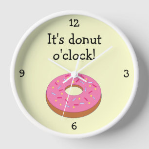 Doughnut O'Clock funny food graphic Clock