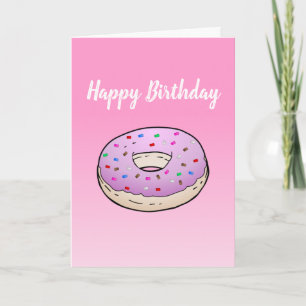 Doughnut on Folded Greeting Birthday Card