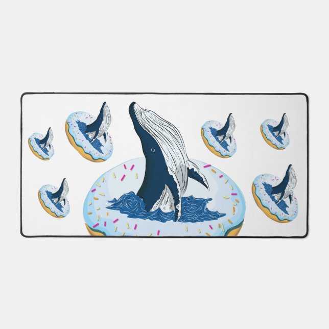 Doughnut on the whale desk mat (Front)