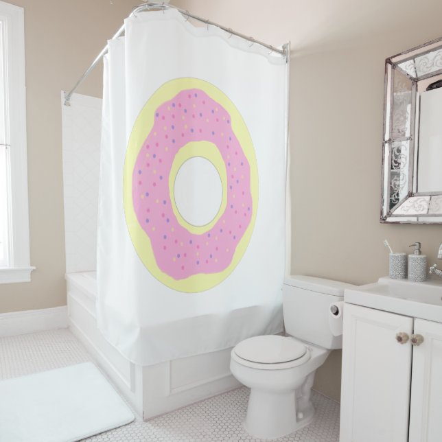 doughnut painting art shower curtain (In Situ)