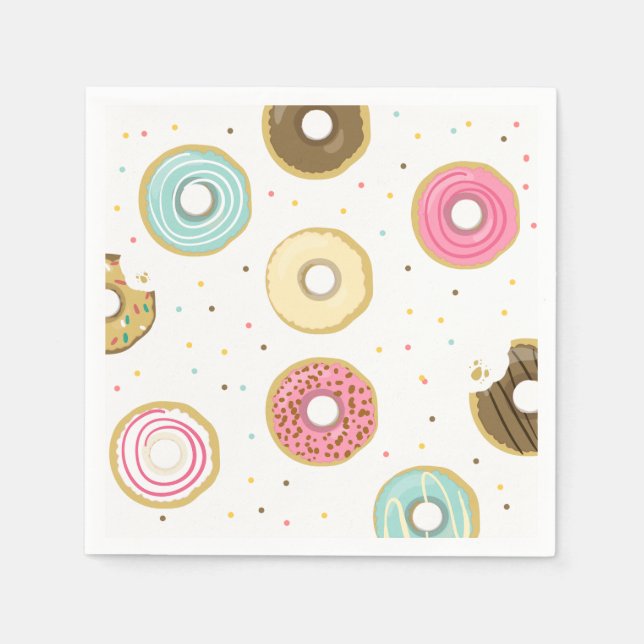 Doughnut Paper Napkin Pink Doughnut sweet Birthday (Front)