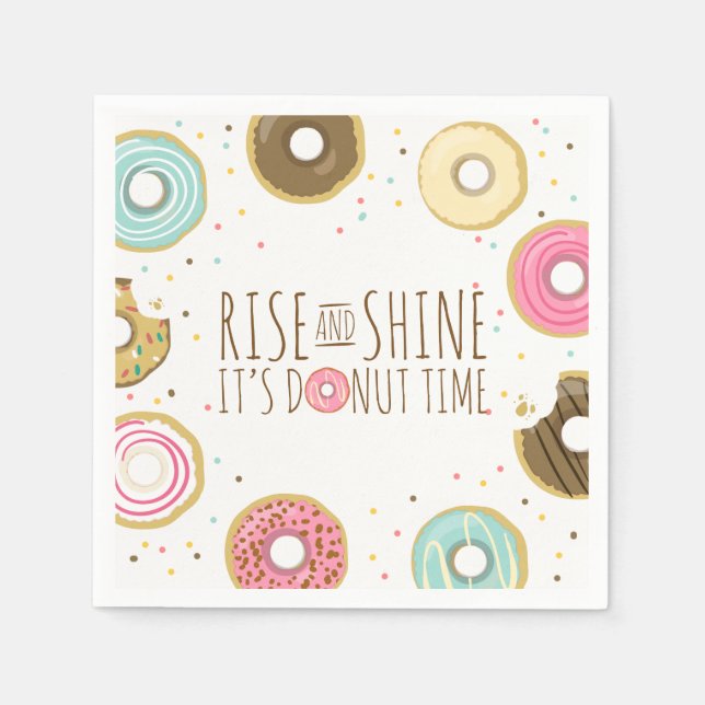 Doughnut Paper Napkin Pink Doughnut sweet Birthday (Front)