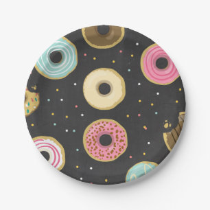 Doughnut Paper Plates Pink Birthday shower