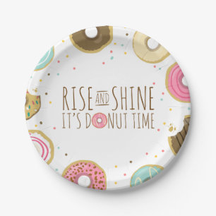 Doughnut Paper Plates Pink Birthday shower