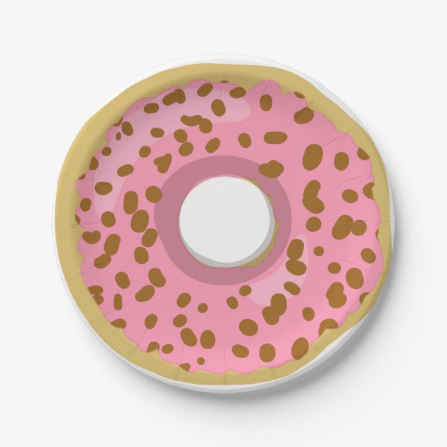 Doughnut Paper Plates Pink Dots Doughnut Girl Part (Front)