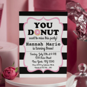 Doughnut Party Birthday Invitation