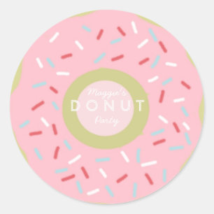 Doughnut Party Invitation Stickers