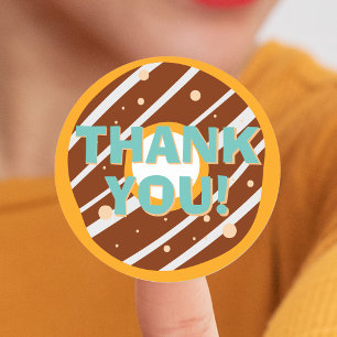 Doughnut Party Kids Birthday Thank You Classic Round Sticker