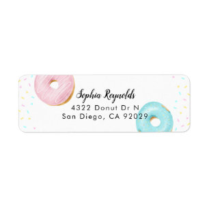 Doughnut Party Return Address Label