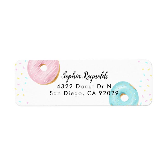 Doughnut Party Return Address Label (Front)