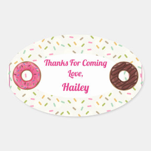 Doughnut Party Thank You Sticker