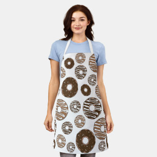 Doughnut Pattern, Chocolate Doughnuts, Caramel Dou Apron