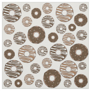 Doughnut Pattern, Chocolate Doughnuts, Caramel Dou Fabric