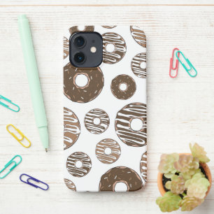Doughnut Pattern, Chocolate Doughnuts, Caramel Dou iPhone 12 Case