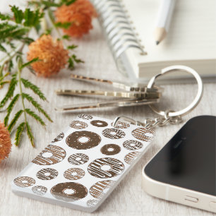 Doughnut Pattern, Chocolate Doughnuts, Caramel Dou Key Ring