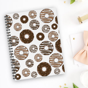 Doughnut Pattern, Chocolate Doughnuts, Caramel Dou Notebook