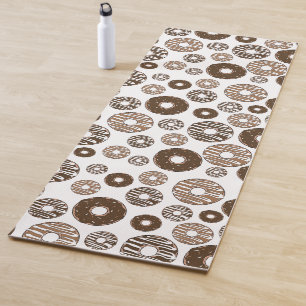 Doughnut Pattern, Chocolate Doughnuts, Caramel Dou Yoga Mat