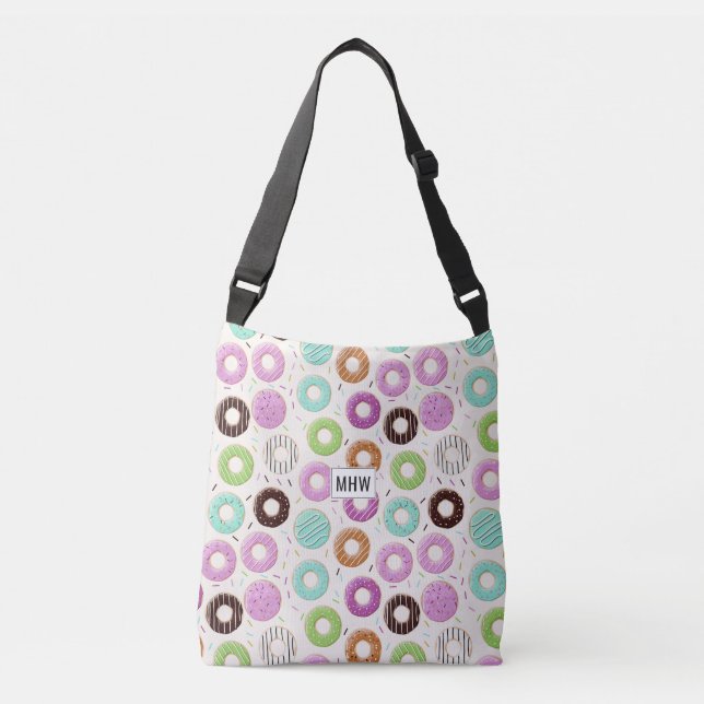 Doughnut Pattern custom monogram bags (Front)