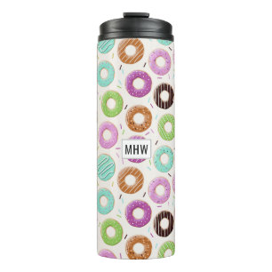 Doughnut Pattern custom monogram tumbler