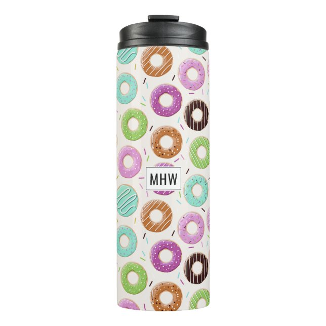 Doughnut Pattern custom monogram tumbler (Front)