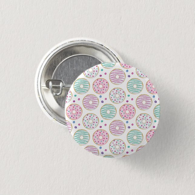 Doughnut Pattern Cute Colourful 3 Cm Round Badge (Front & Back)