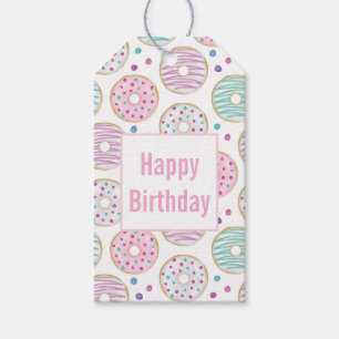 Doughnut Pattern Cute Colourful Birthday Gift Tags