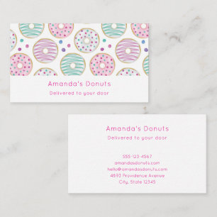 Doughnut Pattern Cute Colourful Business Card