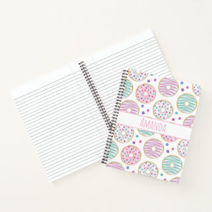 Doughnut Pattern Cute Colourful Notebook