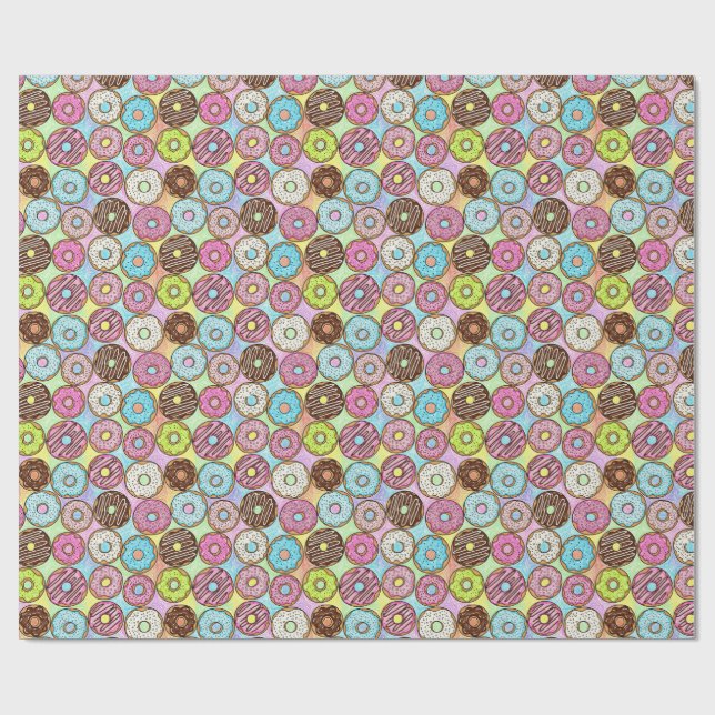 doughnut pattern wrapping paper (Flat)
