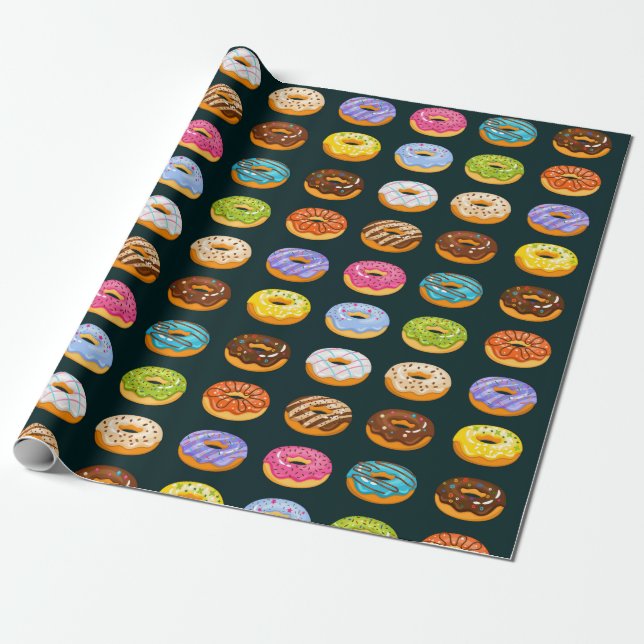 Doughnut Pattern Wrapping Paper (Unrolled)
