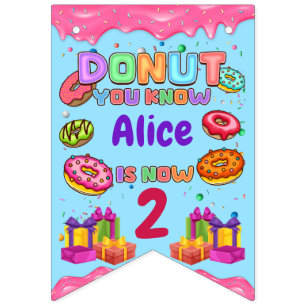 Doughnut Personalised Colour Sprinkle Birthday Par Bunting