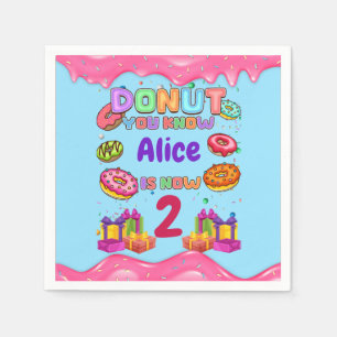 Doughnut Personalised Colour Sprinkle Birthday Par Napkin