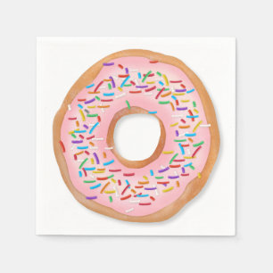 Doughnut Pink Frosting Sprinkles Cute Food   Dough Napkin