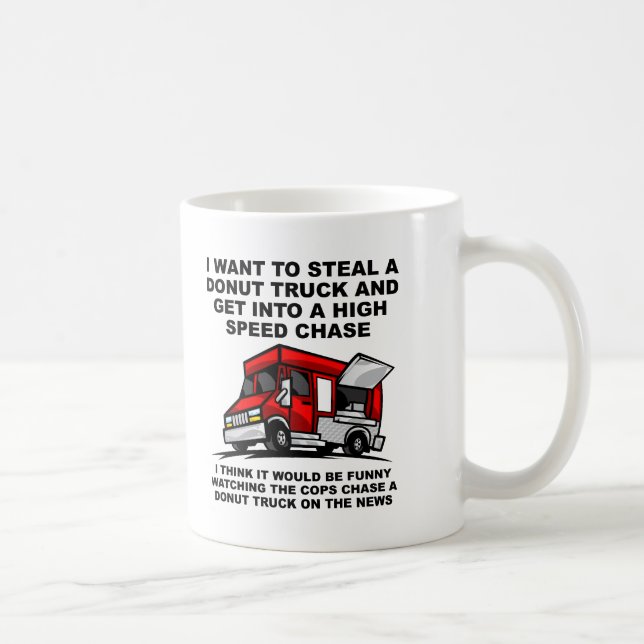Doughnut Police Chase Funny Mug (Right)