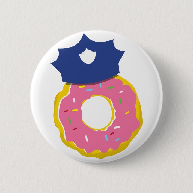 doughnut police officers hat 6 cm round badge (Front)