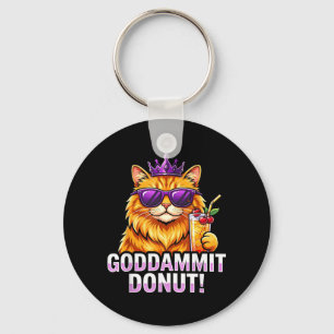 Doughnut Princess Cat Meme Kawaii Funny Cartoon St Key Ring