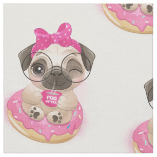 Doughnut Pug Fabric