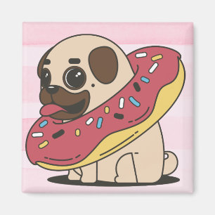 Doughnut Pug Magnet