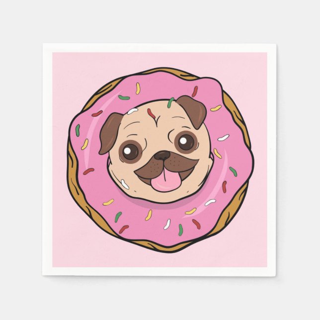 Doughnut Pug Napkin (Front)