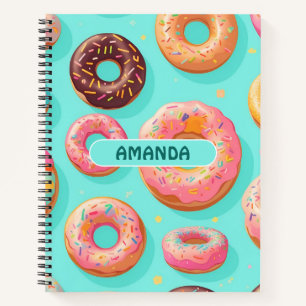Doughnut Rainbow Colourful Personalised Pattern Notebook