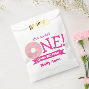 Doughnut Rainbow Sprinkles 1st Birthday Thank You Favour Bag