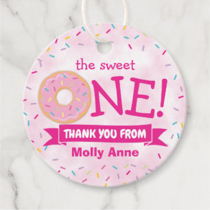 Doughnut Rainbow Sprinkles 1st Birthday Thank You Favour Tags