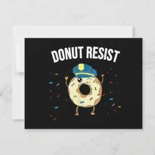 Doughnut Resist Meme Funny Police Officer Support  Holiday Card