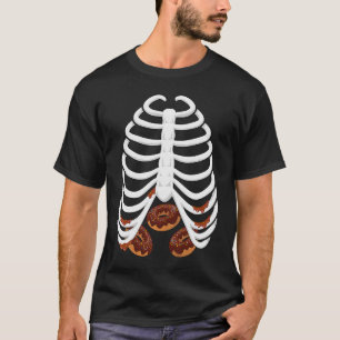 Doughnut Rib Cage Skeleton Halloween Costume T-Shirt