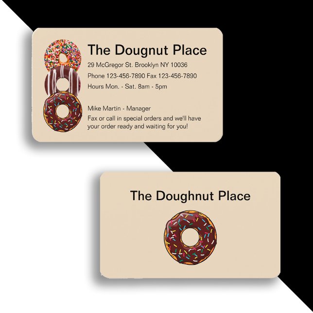 Doughnut Shop Design Business Card (Creator Uploaded)
