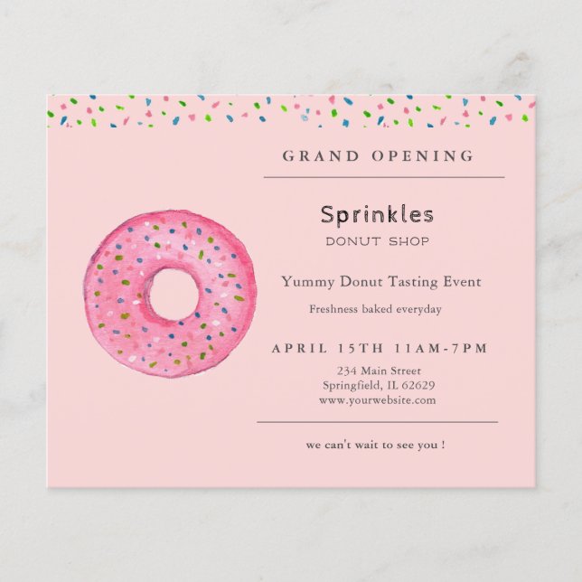Doughnut Shop Grand Opening Flyer (Front)