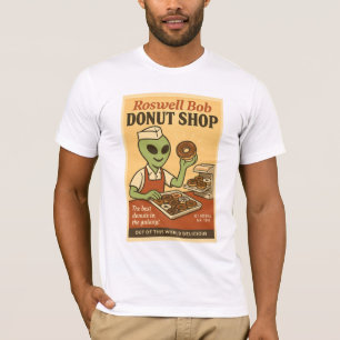 Doughnut Shop Roswell Aliens 1950's Retro T-Shirt