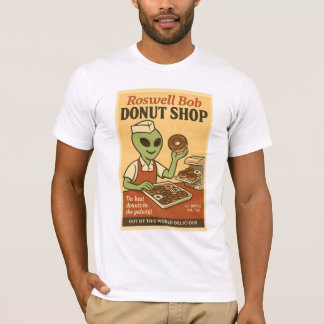Doughnut Shop Roswell Aliens 1950's Retro T-Shirt