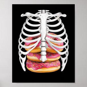 Doughnut Skeleton Rib Cage Halloween Costume Tees Poster